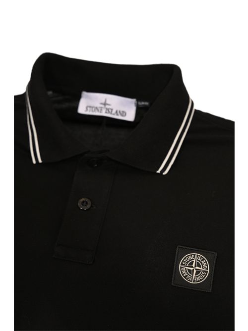 Polo maniche lunghe 2200012 in cotone pique Black STONE ISLAND | 2200012S0018V0029